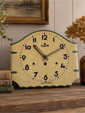 Vintage Forestville Wall Clock Dial Wind Up Movement Made in Canada Parts